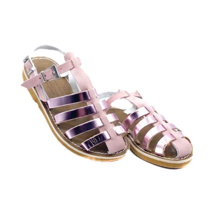 Sandali Ragnetto da bambina rosa laminato